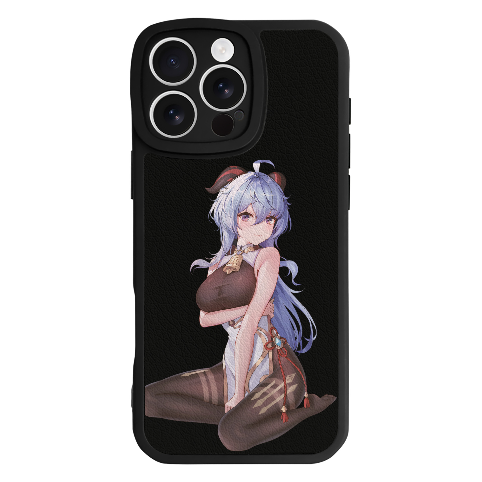 げんし神 甘雨 かんう genshin Ganyu 【iPhone 16シリーズ対応】シリコンスマホケース（レザー調） 材質：シリコン